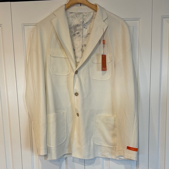 TALLIA Other - TALLIA Cream Blazer with Orange Accents 46L